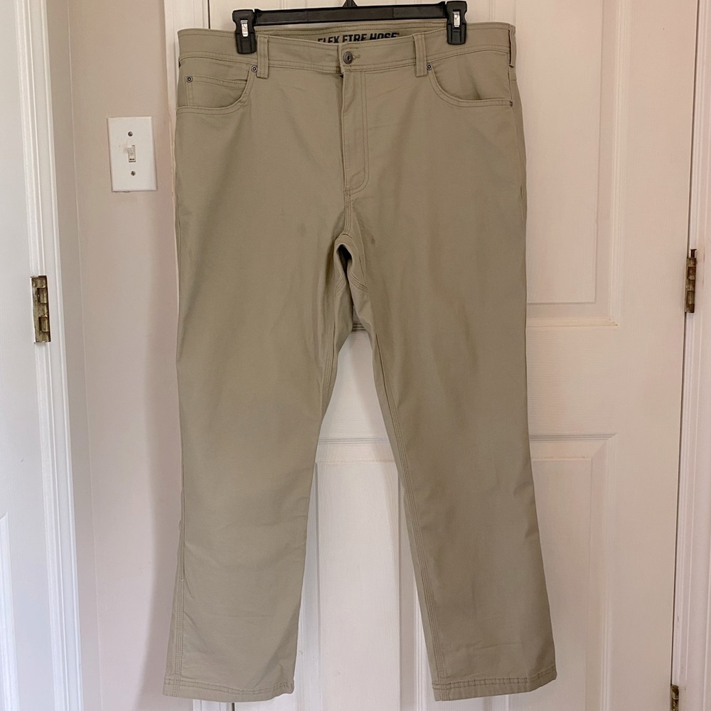DULUTH Trading Co Flex Fire Hose Industrial Style Khaki Pants